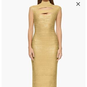 Herve Leger Metallic Foil Bandage Gown